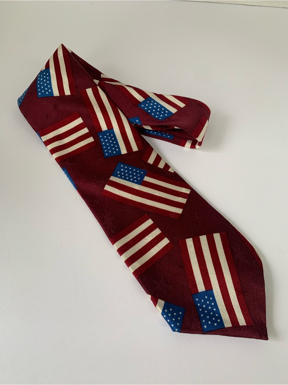 Vintage Executive of Boston Flag Pattern Neck Tie Fathers Day Patriotic 4th July